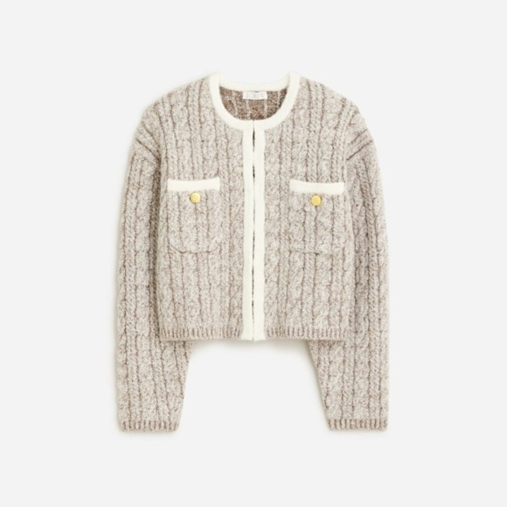 Cable-knit sweater lady jacket - XS